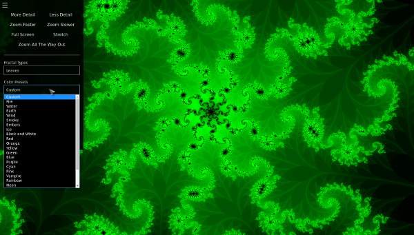 HTML5 JavaScript Fractal Exploration Tool